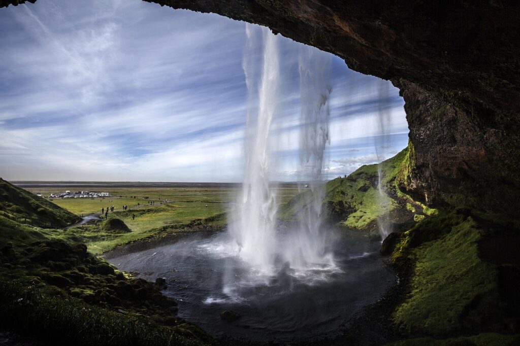 nature, waterfall, discovery, exploration, hd wallpaper, nature background, travel, outdoors, seljalandsfoss, iceland, beautiful nature, 4k wallpaper, nature wallpaper