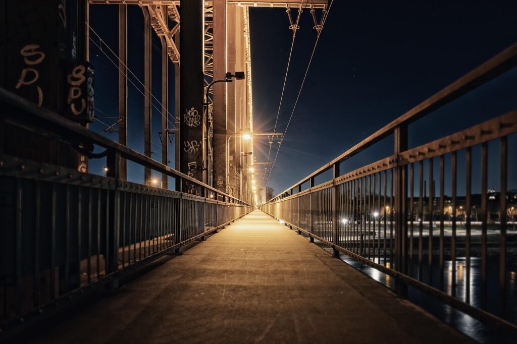 bridge, travel, city, path, night, street lighting, urban, city, city, city, city, city, night, night, night